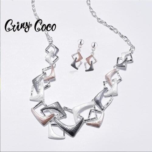 Cring Coco Classic Enamel Irregular Geometry Necklace Womens Collar Chokers for Girls Dress Trendy Zinc Alloy Chain Necklaces