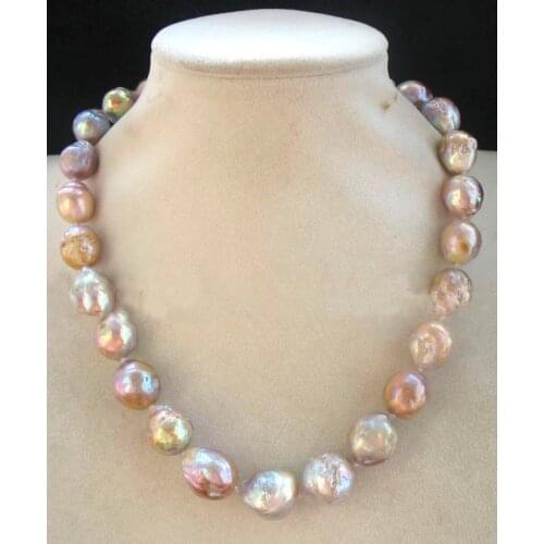 Freshwater pearl reborn keshi multicolor baroque necklace 18" nature wholesale