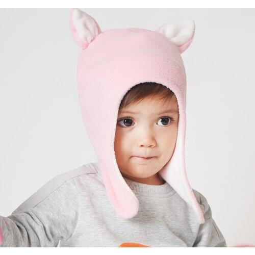 Earflap Hat Gloves Set Girl Winter Fleece Beanie Boy Kids Autumn Ears Warm Skiing Accessory Baby Toddlers For Outdoor