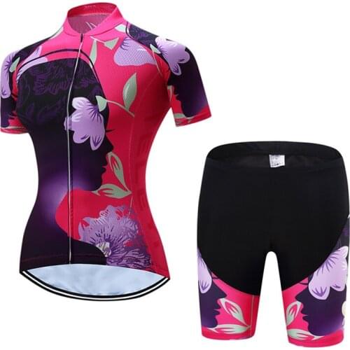 Teleyi Womens Cycling Jersey Sets Summer MTB Bike Jersey Clothes Maillot Quick Dry Bicycle Cycling Clothing Ropa Ciclismo
