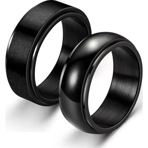 Vintage Punk Rotatable Never Fade Viking Rings Wedding Bands For Men Women Fashion Party Christmas Jewelry Accessories