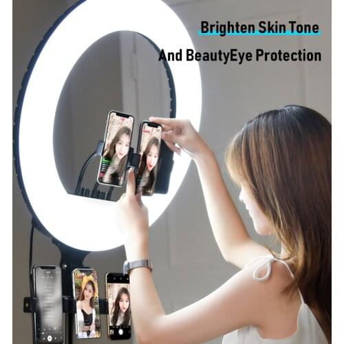 Video Conference Lighting Kit Clip on 6 inch Ring Fill Light for Laptop Monitor Photographic Light 152*152*30mm/5.98*5.98*1.18"