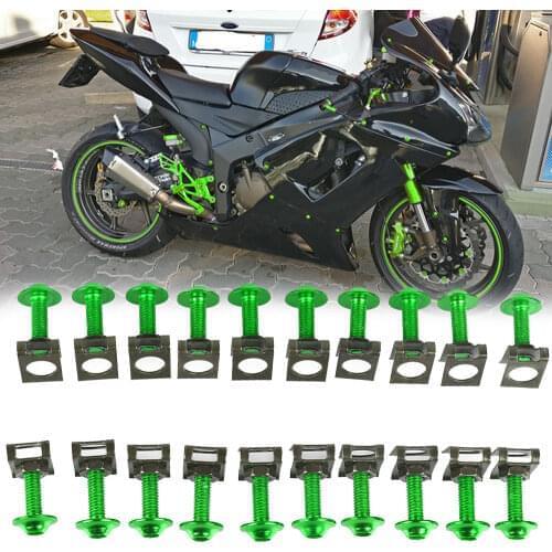 For KAWASAKI Ninja 300 EX300 Z300 NINJA Z250 HONDA CBR900RR 1000RR Motorcycle Fairing Screws 20pcs 6mm Body Spring Nut Bolts Kit