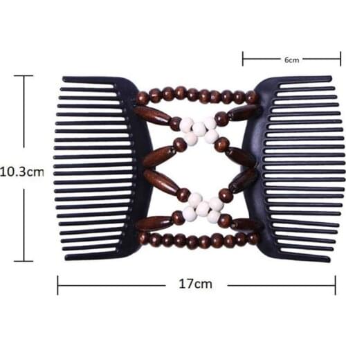 Magic Comb Floral EZ Updo Women Stretchy Double Hair Beauty Beaded Girls Hairpin C1FE