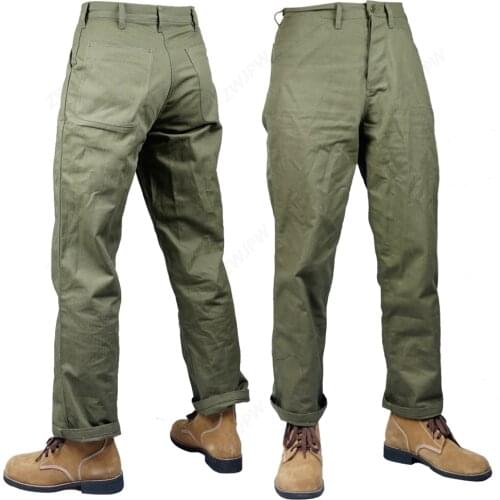 WWII US USMC GREEN HBT PANTS SHIRT TROUSERS OUTDOORS PANTS US/501104
