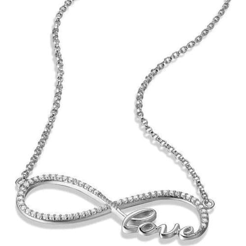 Endless Love Necklace Old English Letter Pendant Stainless Steel 925 silver Necklaces Gift for Woman Girl Jewelry Choker