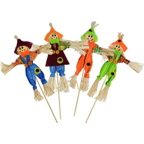 1Pcs Small Autumn Fall Harvest Scarecrow Decoration for Home Garden Yard Decor Props Halloween Thanksgiving Party Favor Supplies
