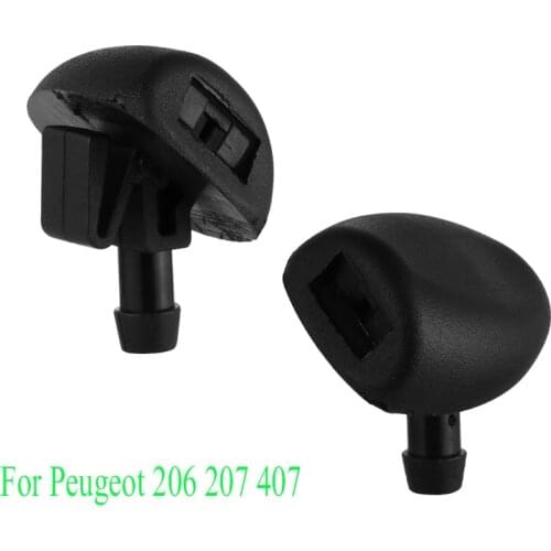 2Pcs Car Water Jet Auto Windshield Washer Wiper Water Spray Nozzles For Peugeot 206 207 407 Cylinder Head Water Nozzle