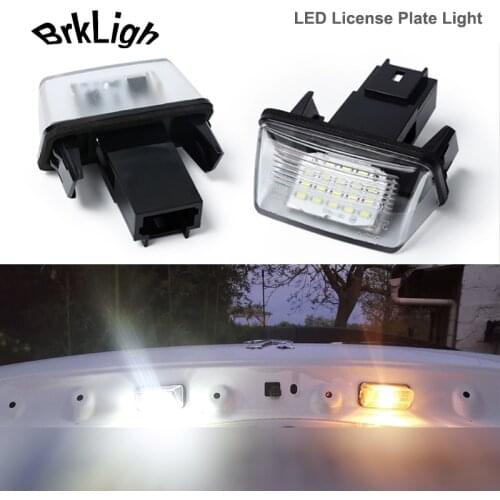 2Pcs No Error LED Number License Plate Lights Lamps Car Accessories For Citroen C3 C4 C5 Berlingo Xsara Peugeot 206 207 306 307