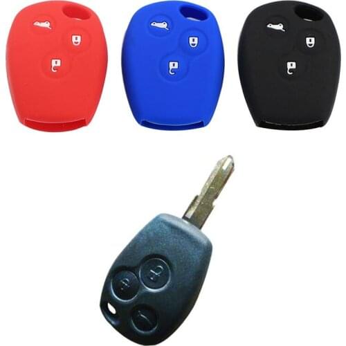 3 Buttons Silicone Rubber Car Remote Key Case Cover for RENAULT Clio DACIA Logan Sandero Trafic Master Kangoo