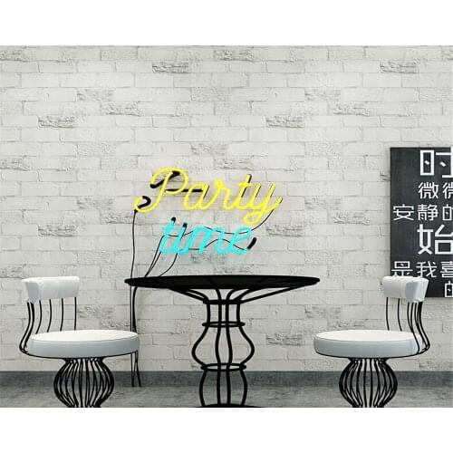 Beibehang 3D retro brick white brick wallpaper tea shop restaurant hotel wall clothing store living room bedroom 3d wallpaper