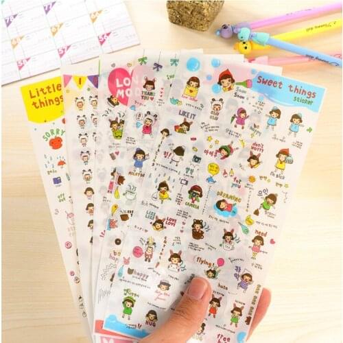 6pcs Kawaii sweet things sticker pvc diy decoration sticker for album scrapbooking stationery sticker gift for kids