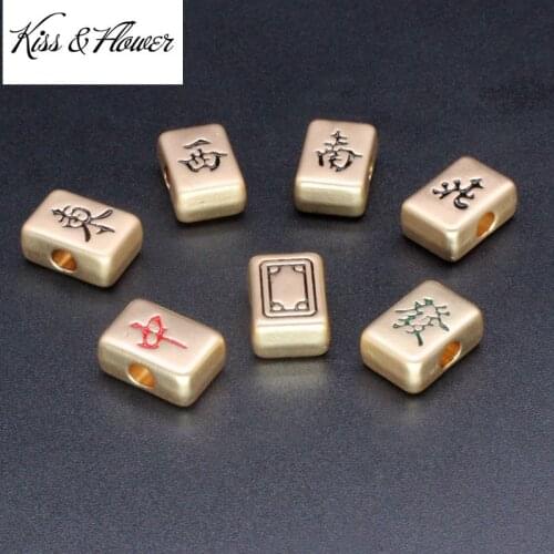 KISS&FLOWER AC37 2021Fine DIY Jewelry Making Accessories Findings Fittings Bracelet Necklace Looses Square Mahjong Spacer Beads