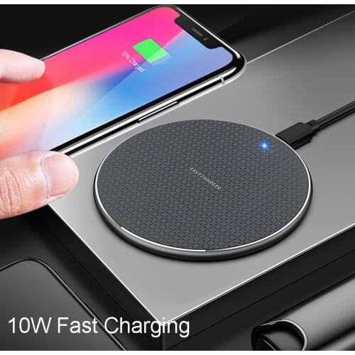 10W QI Wireless Charger Fast Charging Adapter For iPhone 12 Xiaomi Redmi Huawei Portable Mobile Phone Charge Induction Station