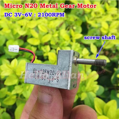 DC 3V-6V 5V 1760RPM Micro 7-Type Metal Gearbox Gear Reducer Motor M4 Screw Shaft