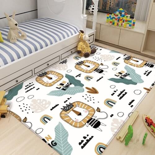 Top Brand Cartoon Lion King Pattern Flannel Children Carpet Non-Slip Baby Carpet Rectangular Bedroom Living Room Decor Carpet