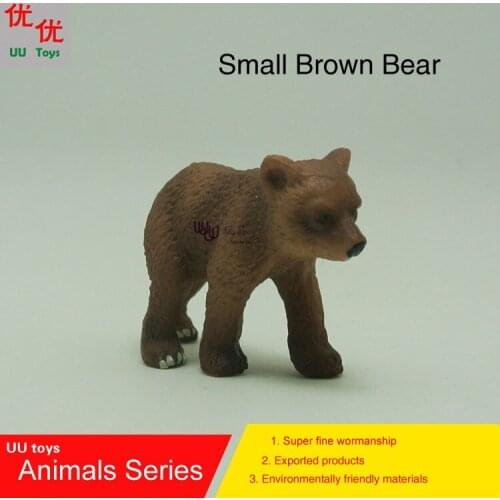 Hot toys:Small Brown Bear Simulation model Animals kids toys children educational props
