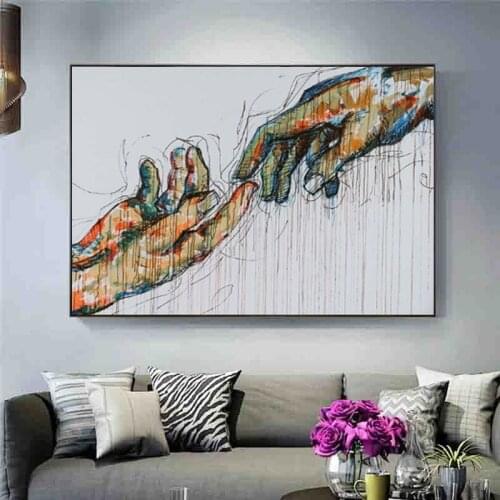 Graffiti Art Love Holding Hands Canvas Painting Lovers Art Posters And Prints Hand To Hand Street Pictures For Modern Home Decor