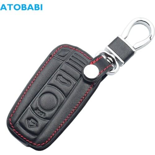 Leather Car Key Case For BMW E90 E60 E70 E87 E30 E34 E36 E38 E39 E46 118 220 M235 320 328 428 435 528 M3 M5 X3 X5 Remote Cover