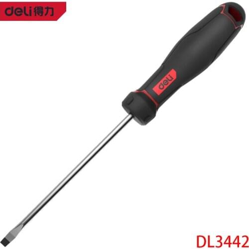 Deli DL3442 One Word Strong Magnetic Screwdriver Specification: 3x150mm Hardness Of The Screwdriver Blade Can Reach Above 58HRC