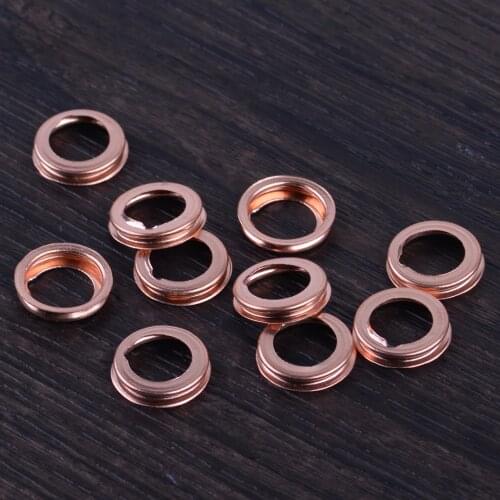 DWCX Car Copper 10PCS 11mm 0.43" Metal Oil Drain Plug Crush Washer Gasket 11026-01M02 fit for Nissan Altima 370Z Cube Frontier