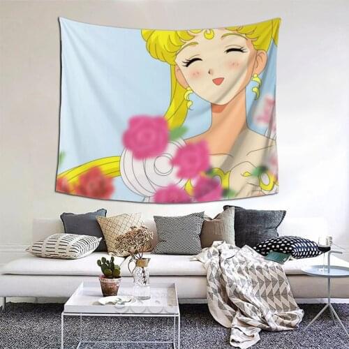 Sailor Girl Tapestry Anime Comic Kawaii Tapestry Wall Bedspread Bohemian Home Decor For Bedroom Dorm