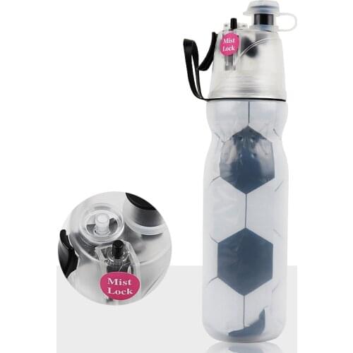 New Football Sports Water Bottle PE Double Cold Spray Water Cup Outdoor Fitness Cooling Student Military Training Pot CB4549/10