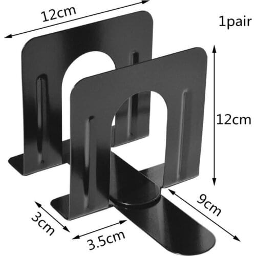 Simple Style Metal Bookends Iron Support Holder Nonskid Desk Stands For Books P9YA