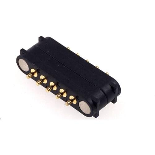 POGO PIN Spring Needle Magnetic Connector 5P 2.54 Mm Male and Female Seat Straight Board Installation