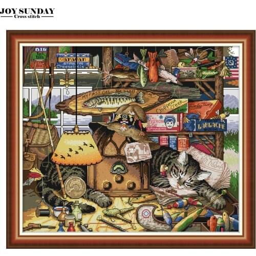 I Want to Fish Counted Cross Stitch Patterns DMC 11CT 14CT DIY Handwork Arts Crafts Printed Cross Stitch Embroidery Needlework