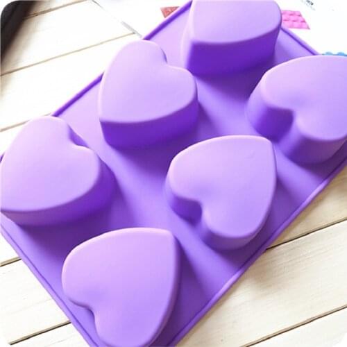 DIY handmade soap supply silicone mould 6 new love you love heart SOAP mold colour random