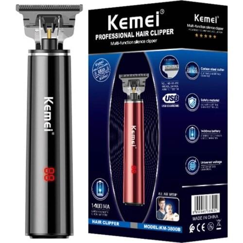 Original LCD display powerful kemei hair trimmer men electric beard trimmer rechargeable hair clipper for finishing outlining