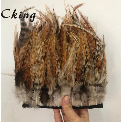 Pack Of 5-10 Meters Natural Pheasant Feathers Trims 8-13CM Width Real Chinchilla Feather Trim Rooster Tails Plume Sewing Ribbons