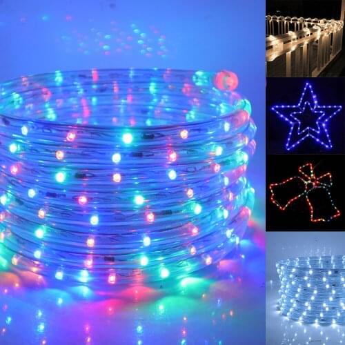 AC 220V Round 2 Wire Neon Strip LED Strip Waterproof Neon Sign LED Light Christmas Outdoor Rainbow Tube Rope Light Led Strip