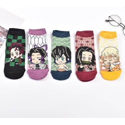 Socks female ins tide spring and summer thin shallow mouth socks tide brand cartoon boat socks Korean short tube socks