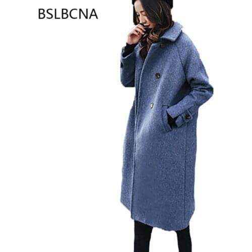 Wool Overcoat European Winter Woolen Coat Women Mid Length 2020 Fashion Vintage Hepburn Style Retro Cashmere Clothes Female A109