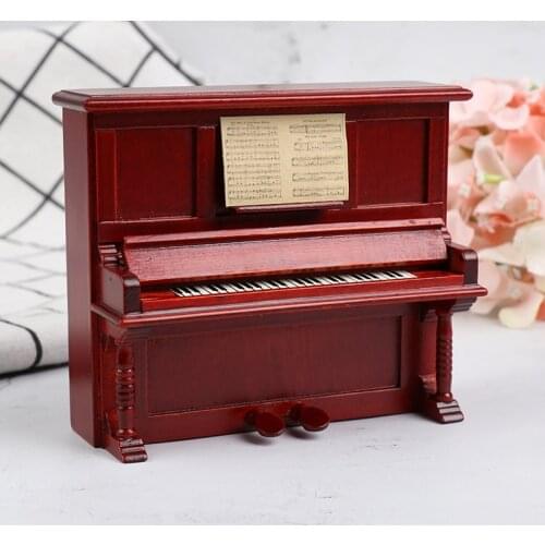 1:12 Mini Doll House Furniture Fittings Simulation Retro Piano Model Decoration