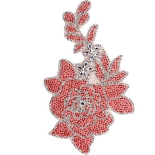 10piece Red Hotfix Crystal Rhinestone Heat Transfer Iron on Patches Motif Embellishment Stickers For Garment T2286