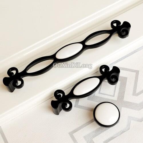 Top Designed 10PCS European Rural Kitchen Door Handles Ceramic Cupboard Wardrobe Drawer Wine Cabinet Pulls Handles and Knobs
