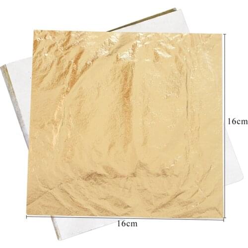 1000pcs #2.5 Copper Foil Imitation Gold Leaf 16cm for Art Craft Design Paper Gilding Wall Home Decoration Gilded Glitter Paper