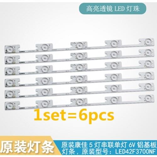 6 PCS/Lot 100%NEW LCD TV backlight bar for konka LED42F3700PF 35018499 35018500 35018501 35018502 37.7cm 5LEDs (1LED=6V)