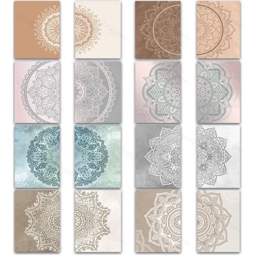 Multicolour Mandala Pattern Abstract Canvas Poster Boho Zen Wall Art Print Painting Decorative Picture Modern Living Room Decor