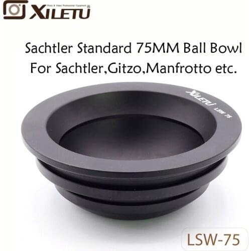 XILETU LSW-75 75mm Aluminum Alloy Tripod Ball Adapter Bowl for Gitzo Manfrotto Sachtler Video Fluid Head