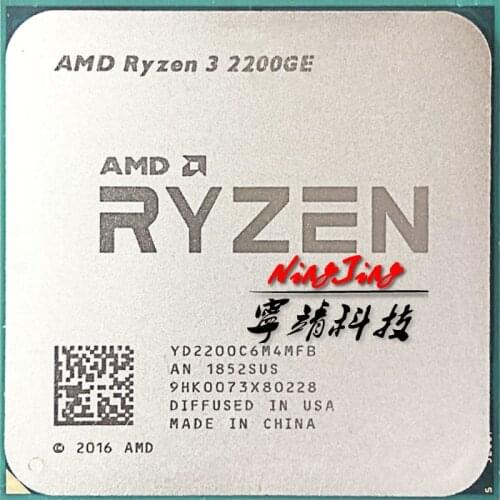 AMD Ryzen 3 2200GE R3 2200GE 3.2 GHz Quad-Core Quad-Thread CPU Processor YD2200C6M4MFB Socket AM4