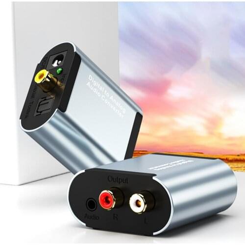 Audio Decoder RCA 3.5mm Amplifier Aluminum Alloy Mini Audio Converter for Home Speaker