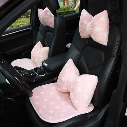 Car Headrest Cute Neck Pillows Cushion Auto Womens Protect Lumbar Head Rest Seat Mat for Car Supplies Waist Pillow Goods