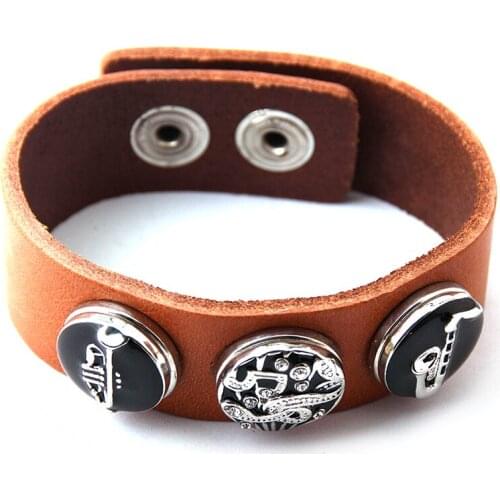 Free shipping fashion Beautiful noble white Leather Wrap Bracelet brown pearl & CZ stone metal button leather Bracelet