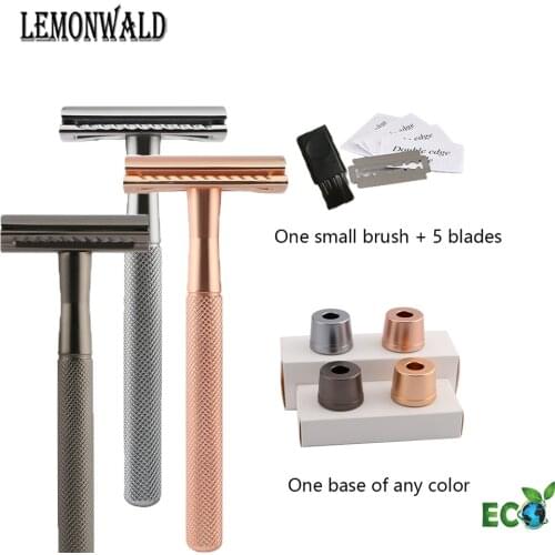 Lemonwald Men Razor Double-Edged Wet Safety Razor Is A Special Gift For Male Friends, With 5 High-Quality Blades