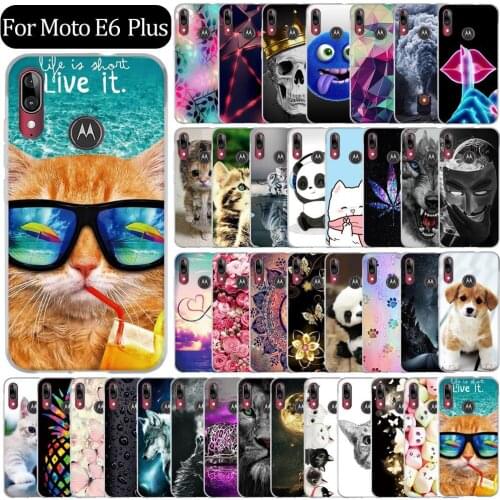 Case For Motorola Moto E6 Plus Case Silicone Soft TPU Printing Cartoon Cute Cat Ultra Thin Back Cover For Motorola E6 Plus Case