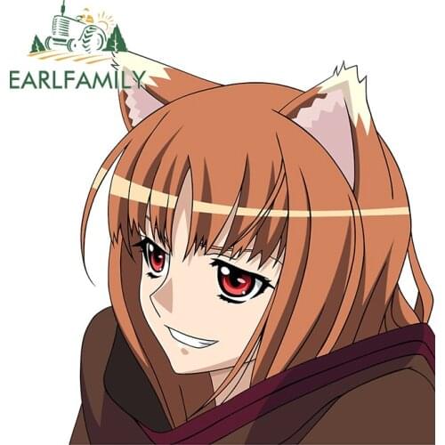 EARLFAMILY 13cm x 11.7cm For Holo Smug Anime Car Sticker Scratch-Proof Decal Refrigerator Air Conditioner Personality Graphics